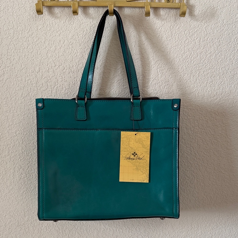 Patricia Nash Ava MediumTote Gorgeous Teal Leather NWT - Picture 2 of 9